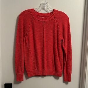 LOFT Vibrant Coral Crew Neck Sweater